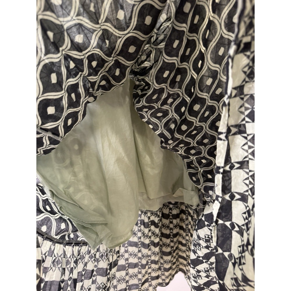 0039 Italy Milly Long Dress 100% Cotton Tiered Mixed Print Maxi Lagenlook Medium - Picture 10 of 14